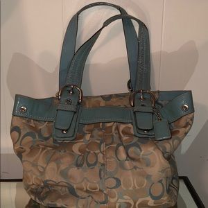 Coach Turquoise Logo Bag